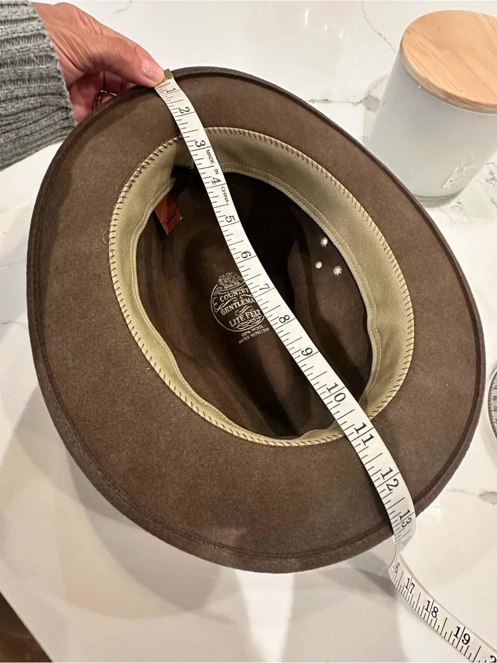 Country Gentleman Dickens Brown Wool Felt Fedora Hat Water Repellent Mens Size L